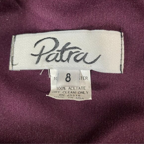 Patra Burgundy Evening Dress Jacket Overlay Womens Size 8 Elegant Formal Wedding - Picture 3 of 9